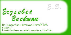 erzsebet beckman business card